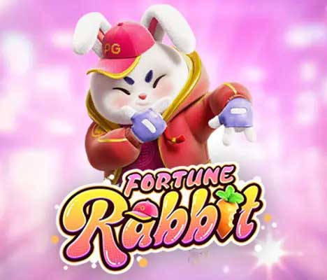 Fortune Rabbit : A cartoon rabbit in a red jacket and cap poses energetically on a pink background. The text Fortune Rabbit is below in bold, colorful letters.